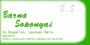 barna soponyai business card